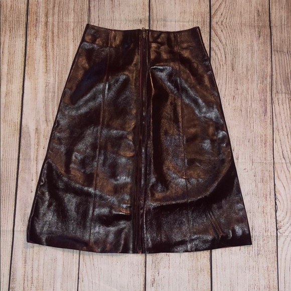 Reiss Hanna Oxblood Patent Leather Midi Skirt - Picture 5 of 8